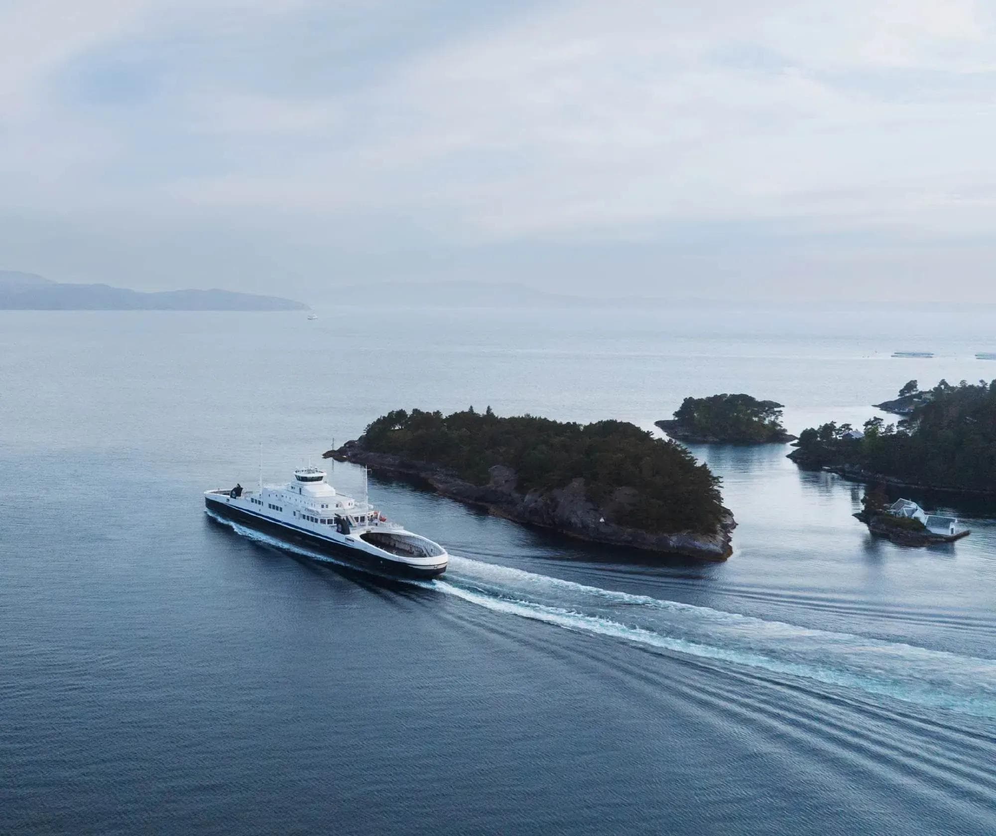 A ferry crossing between islands